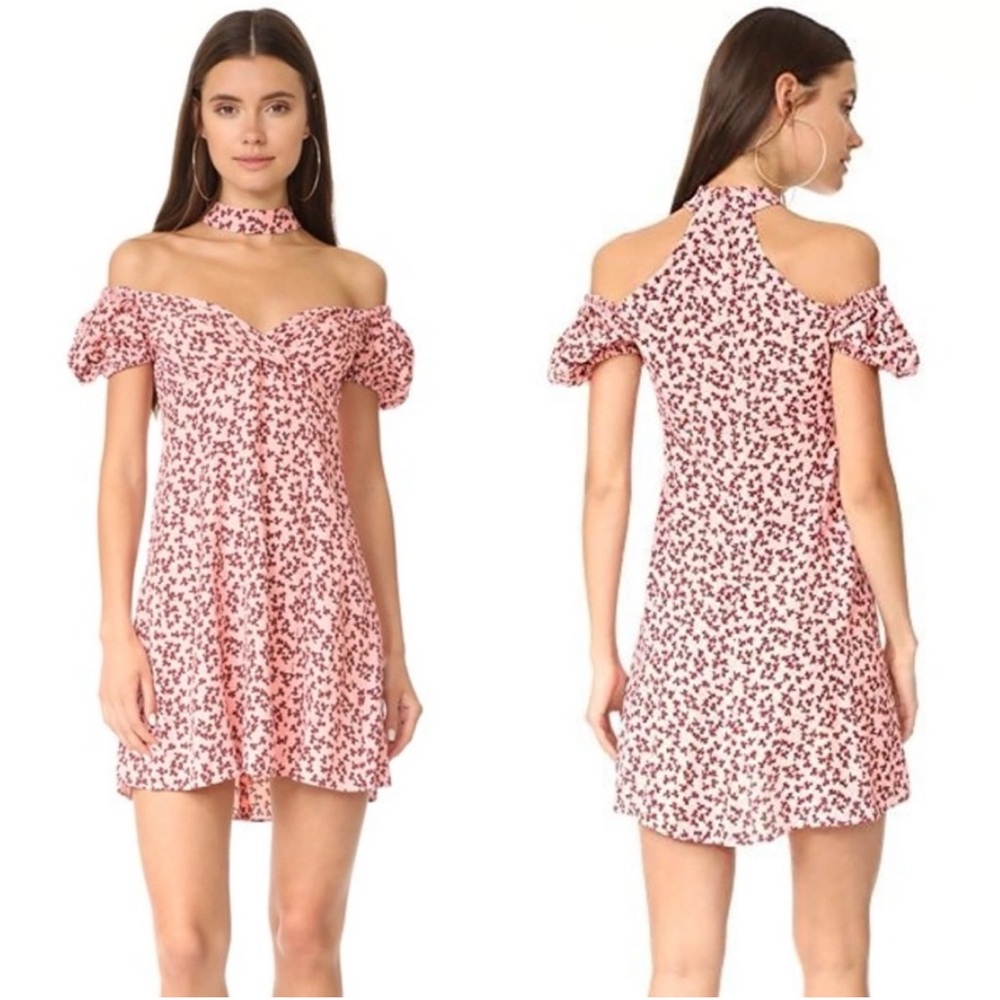 Alexis Loele Pink Mini dress with shamrock pattern